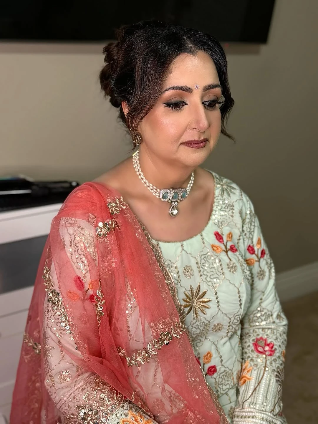 Red and Gold Bridal Makeup